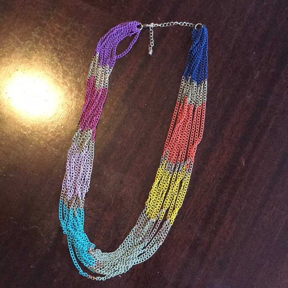 Multi colored statement necklace